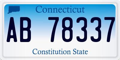 CT license plate AB78337