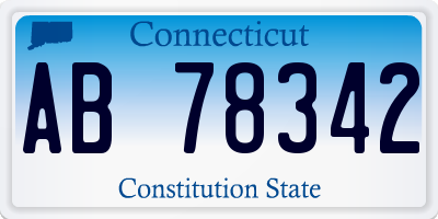 CT license plate AB78342