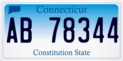 CT license plate AB78344