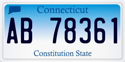 CT license plate AB78361