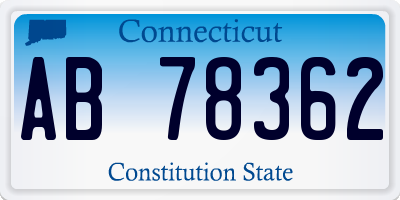 CT license plate AB78362