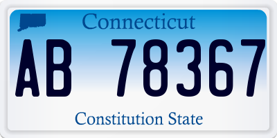 CT license plate AB78367