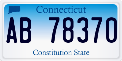 CT license plate AB78370