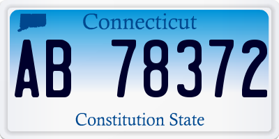 CT license plate AB78372
