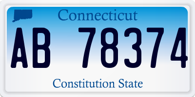 CT license plate AB78374
