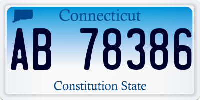 CT license plate AB78386