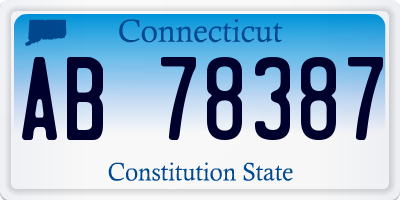 CT license plate AB78387