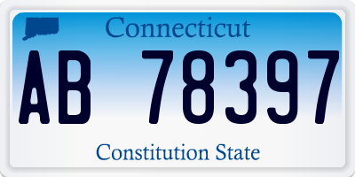 CT license plate AB78397