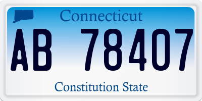 CT license plate AB78407