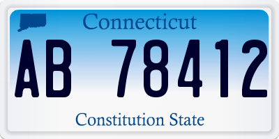 CT license plate AB78412