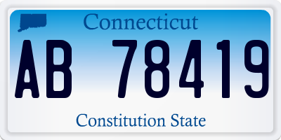 CT license plate AB78419