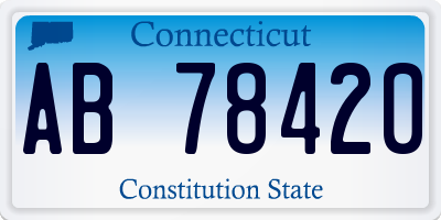 CT license plate AB78420