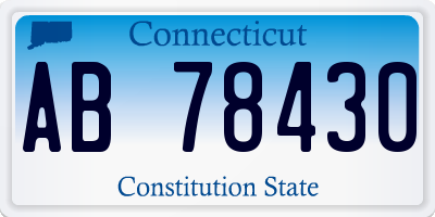 CT license plate AB78430