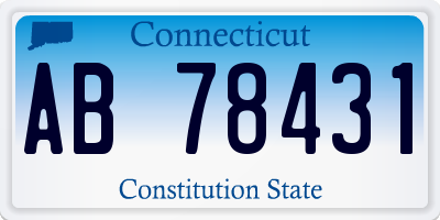 CT license plate AB78431