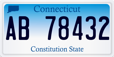 CT license plate AB78432