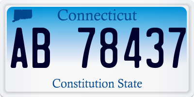 CT license plate AB78437