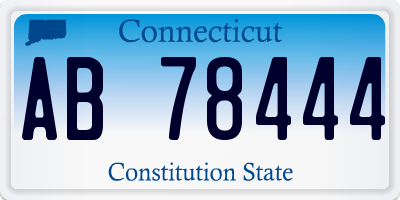 CT license plate AB78444