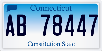 CT license plate AB78447