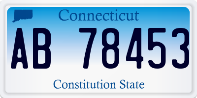 CT license plate AB78453