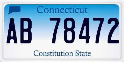 CT license plate AB78472