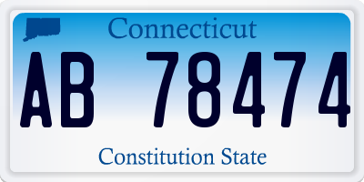 CT license plate AB78474