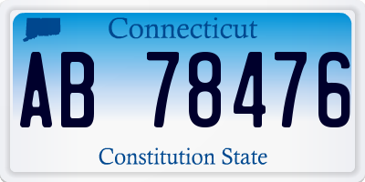 CT license plate AB78476