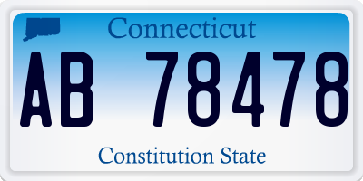 CT license plate AB78478