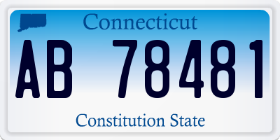 CT license plate AB78481
