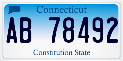 CT license plate AB78492