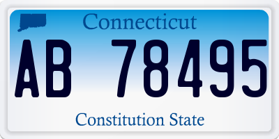 CT license plate AB78495