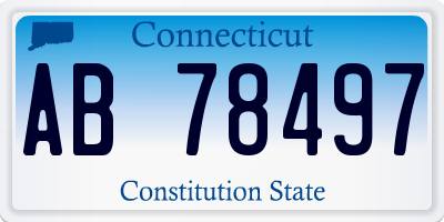 CT license plate AB78497