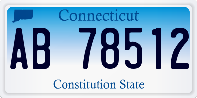 CT license plate AB78512