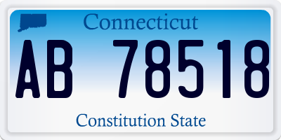 CT license plate AB78518