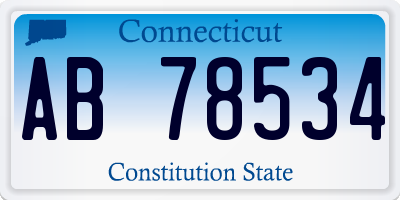 CT license plate AB78534