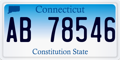 CT license plate AB78546