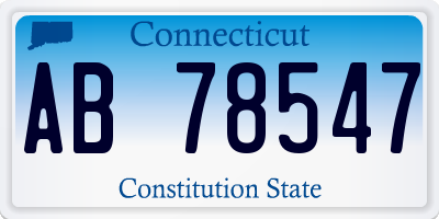 CT license plate AB78547