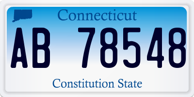 CT license plate AB78548