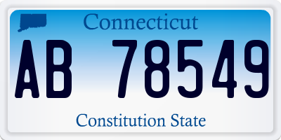 CT license plate AB78549