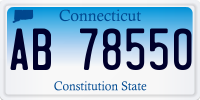 CT license plate AB78550