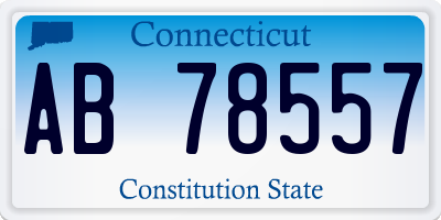 CT license plate AB78557