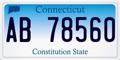 CT license plate AB78560