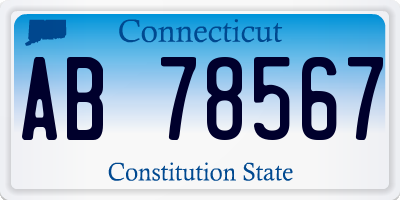 CT license plate AB78567