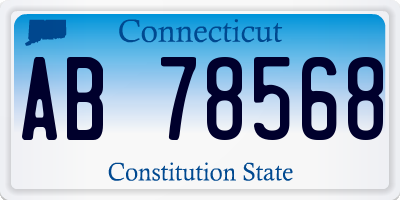 CT license plate AB78568