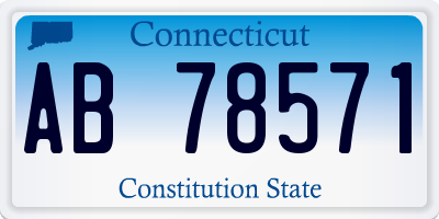 CT license plate AB78571