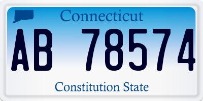 CT license plate AB78574