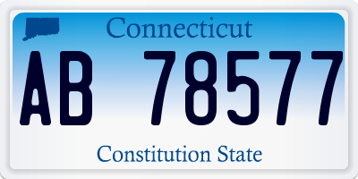 CT license plate AB78577