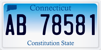 CT license plate AB78581