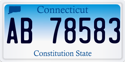 CT license plate AB78583