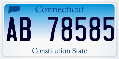 CT license plate AB78585