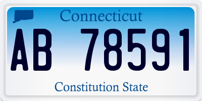 CT license plate AB78591